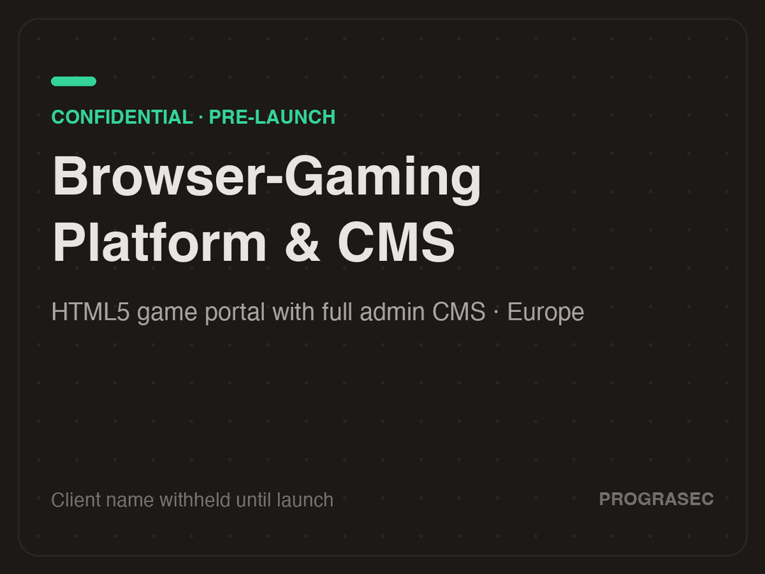 Browser-Gaming Platform & CMS — Web Development project by Prograsec