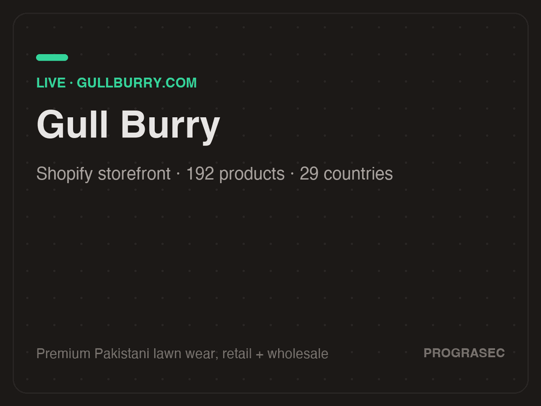 Gull Burry — E-commerce project by Prograsec
