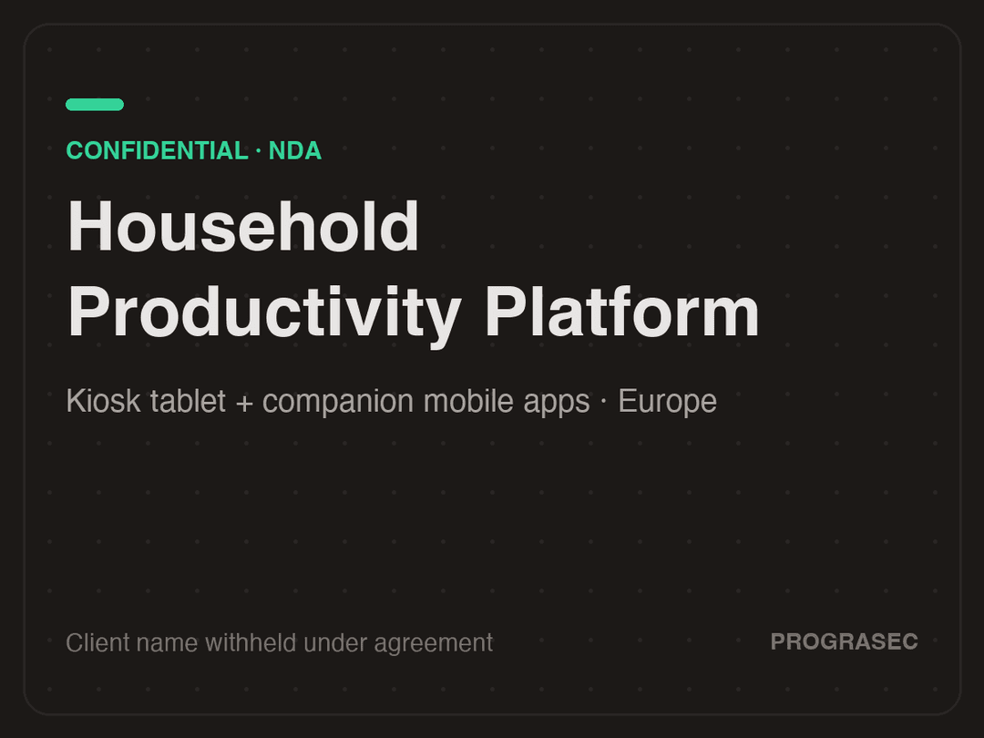 Household Productivity Platform — Mobile Apps project by Prograsec