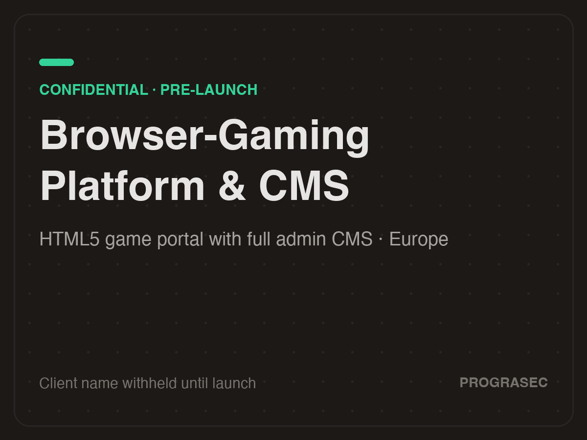 Browser-Gaming Platform & CMS — Web Development by Prograsec